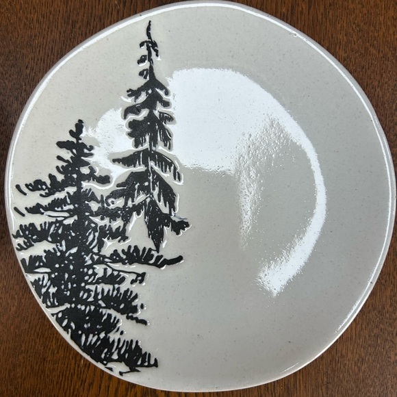 Set of 4 Hearth and Hand Pinetree 6.5” Appetizer Plates. Gray & black. Magnolia. - Picture 2 of 4